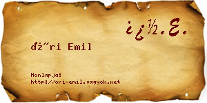 Őri Emil névjegykártya
